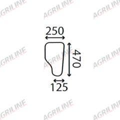 Cab Glass- LH Lower Front (10mm)- Clear suitable for Ford & Fordson -  83952305