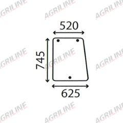 Cab Glass- Side Window- Green Tint suitable for Ford & Fordson -  83952226