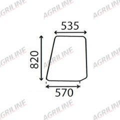 Cab Glass- Top Door- Clear suitable for Ford & Fordson -  83914256