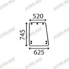 Cab Glass- Opening Side Window- Green Tint suitable for Ford & Fordson -  83904555
