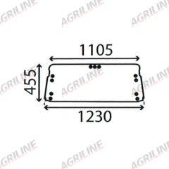 Cab Glass- Upper Rear Window - 83909857 suitable for Ford & Fordson -  83909857