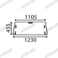 Cab Glass - Upper Rear Window - 83909856 suitable for Ford & Fordson -  83909856