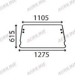 Cab Glass - Rear Window - 83917956 suitable for Ford & Fordson -  83917956
