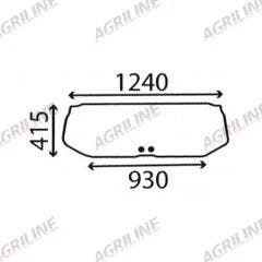 Cab Glass - Lower Rear Window - 83909858 suitable for Ford & Fordson -  83909858