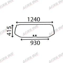 Cab Glass - Lower Rear Window - 83909859 suitable for Ford & Fordson -  83909859