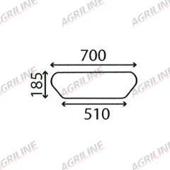 Cab Glass - Lower Rear - Green Tint suitable for Ford & Fordson -  83904585