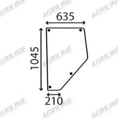 Cab Glass - Rear Top Door - 3389398M1 suitable for Massey Ferguson -  3389398M1  3389398M2