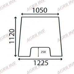 Cab Glass- Front Window - Green Tint suitable for Massey Ferguson -  3385240M3  3385240M5