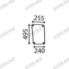 Cab Glass- Lower Front Window - Green Tint suitable for Massey Ferguson -  3301879M3  3301880M4