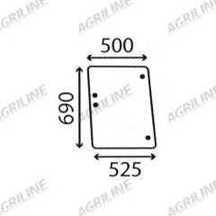 Cab Glass- Side Window - Green Tint suitable for Massey Ferguson -  3302705M4  3302705M5