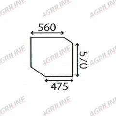 Cab Glass- Top Door– Clear suitable for Massey Ferguson -  1887040M1