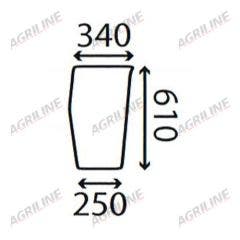 Cab Glass- Curved LH Lower- Green Tint suitable for Massey Ferguson -  3582161M2