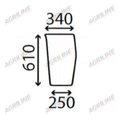 Cab Glass- Curved RH Lower- Green Tint suitable for Massey Ferguson -  3582162M2