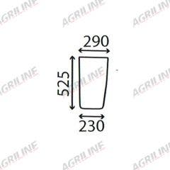 Cab Glass-Curved LH Lower Front - Green Tint suitable for Case International -  3233036R2