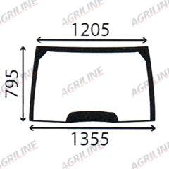 Cab Glass -Curved Front Window - Green Tint
