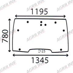Cab Glass-Opening Curved Front Window - Green Tint