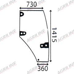 Cab Glass-Curved RH Door - Green Tint suitable for Case International -  192004A4  192004A5  192004A6