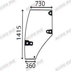 Cab Glass-Curved LH Door - Green Tint suitable for Case International -  192003A5  192003A6