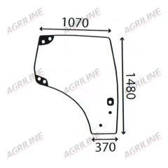 Cab Glass - Curved RH Door- Green Tint suitable for New Holland -  