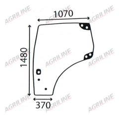 Cab Glass - Curved LH Door- Green Tint suitable for New Holland -  
