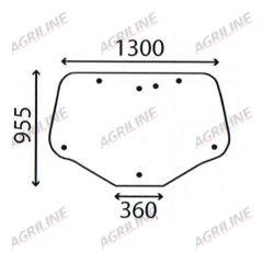 Cab Glass - Curved Rear Window- Green Tint suitable for New Holland -  