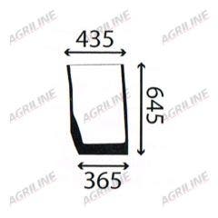 Cab Glass - Curved LH Lower Front- Green Tint suitable for New Holland -  