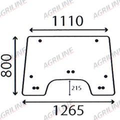 Cab Glass- Opening Front Window - Green Tint suitable for Massey Ferguson -  4273023M2