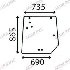 Cab Glass- MF 5400- Rear Window- Green Tint