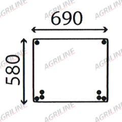 Cab Glass- MF 5400- Sun Roof- Green Tint suitable for Massey Ferguson -  3780538M91