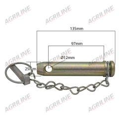 Top Link Pin (Cat. 2) with Chain