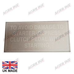 Decal - Starter Protection - Depress Clutch - Massey Ferguso
