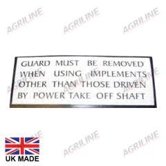 Decal - Warning PTO Guard