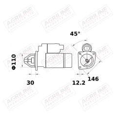 Starter Motor - Gear Reduction 12V, 3.2KW suitable for Fiat -  4699705 4737755 4755109