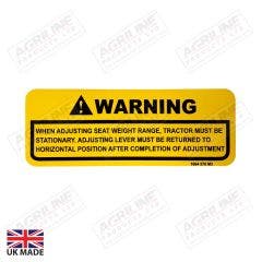 Decal - WARNING - Massey Ferguson 550 Series