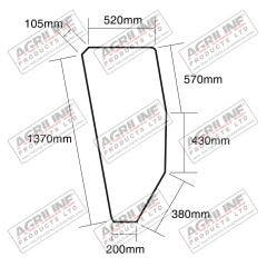 Cab Glass- Curved LH Door suitable for Fiat -  5124414