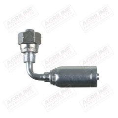 1/4" Hose Fitting- Metric 90° Swept Female, 14mm