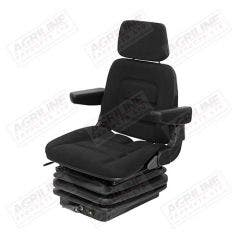Mechanical Suspension Seat w/ Back Extension - Black Cloth suitable for Fiat -  