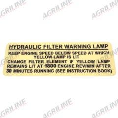 Decal- Hydraulic Filter Warning