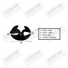 H' Type Glazing Rubber (5m Roll)