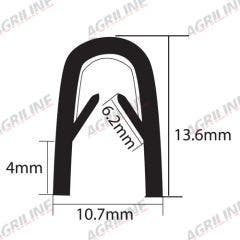 U' Type Glazing Rubber (10m Roll)