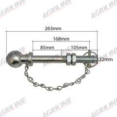 50mm Ball Hitch Pin with Chain