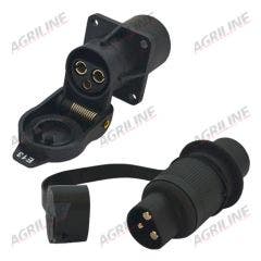 Auxiliary 3 Pin (Male) Plug & (Female) Socket