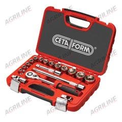 18 Piece 1/2" Sq. Drive Hexagon Socket Set Metric