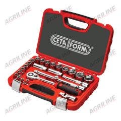 25 Piece 1/2" Sq. Drive Hexagon Socket Set Metric