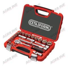 25 Piece 1/2" Sq. Drive Bi-Hexagon Socket Set Metric
