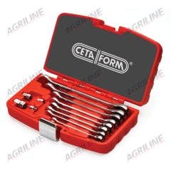 Ratcheting Combination Spanner Set Metric- 12 Piece
